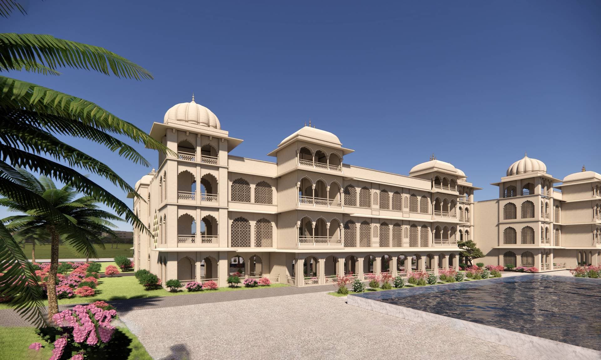 Wyndham Grand Jaipur Amer at dusk